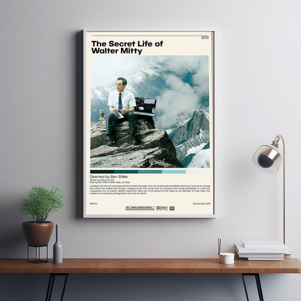 The Secret Life of Walter    Ben Stiller, Minimalist Movie Poster, Vintage Retro Art Print, Custom Poster, Wall Art Print, Home Decor
