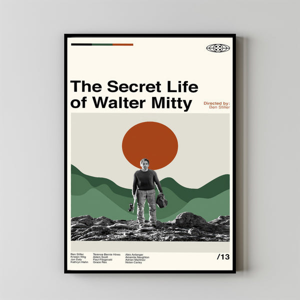 The Secret Life of Walter Mitty - Ben Stiller - Retro Modern Art - Minimalist Art - Midcentury Art - Vintage Poster - Wall Decor - Gifts Art