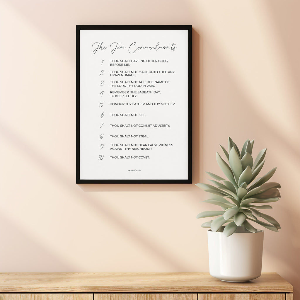 10 Commandments Invisible The Ten Commandments KJV Poster Bible Verse Wall Art Decor, Minimalist ...