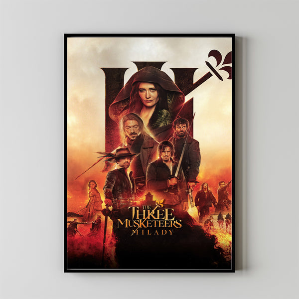 The Three Musketeers Milady (2023) Constance D'Artagnan Battle Poster - A Stunning Minimalist Tribute to Classic Adventure
