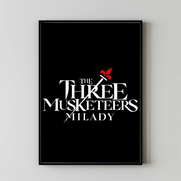 The Three Musketeers Milady (2023) Constance D'Artagnan Battle Poster - A Stunning Minimalist Tribute to Classic Adventure