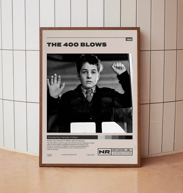 The 400 Blows Poster, François Truffaut, Minimalist Movie Poster, Vintage Retro Art Print