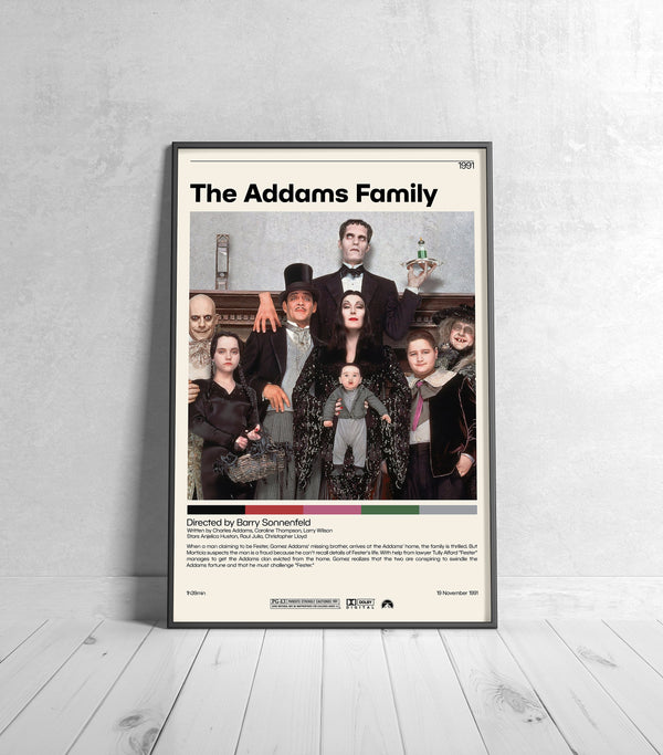 The Addams Family Poster  Barry Sonnenfeld, Minimalist Movie Poster, Vintage Retro Art Print, Custom Poster, Wall Art Print, Home Decor 1228870058