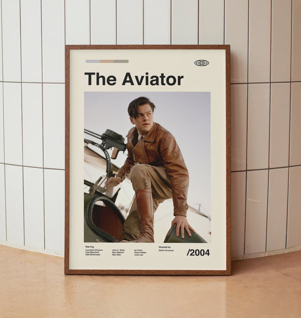 The Aviator Movie Poster - Leonardo DiCaprio Martin Scorsese - Vintage Minimalist Midcentury Wall Art Print 1488939277