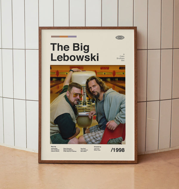 The Big Lebowski Vintage Movie Poster - Coen Brothers - Minimalist Midcentury Wall Art Print 1475622772