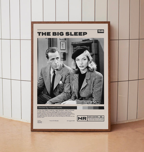 The Big Sleep, Howard Hawks, Minimalist Movie Poster, Room decor