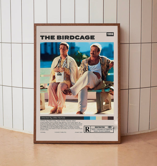 The Birdcage Poster, Mike Nichols, Minimalist Movie Poster, Vintage Retro Art Print,Home Decor,Film Poster