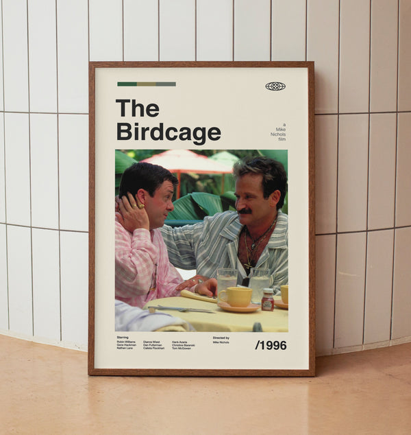 The Birdcage Wall Art Print  - Robin Williams - Midcentury Vintage Minimalist  Movie Poster 1585118483