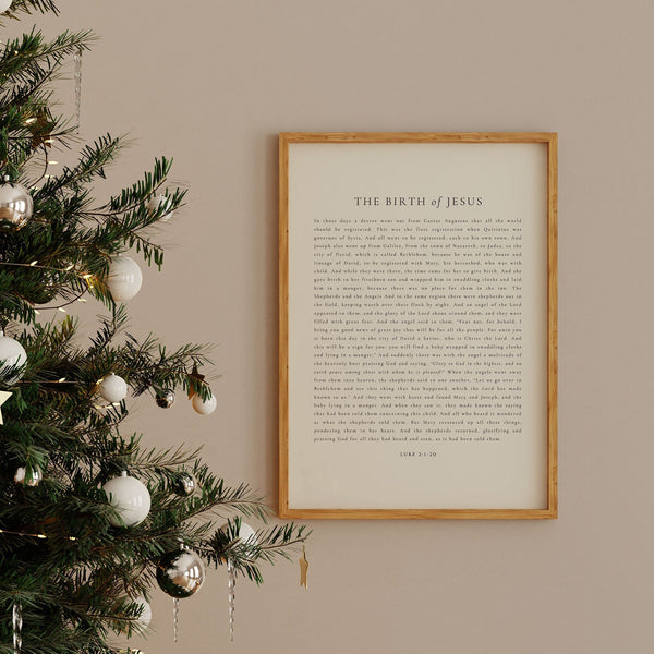 The Birth of Jesus, Luke 21-20, Christmas Wall Art, Christian Christmas Prints, Minimal Christian Christmas Art, Christmas Scripture Print 1590630342
