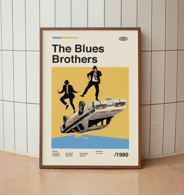 The Blues Brothers Midcentury Modern Print - Wall Art Print - Retro Movie Poster 1421674819