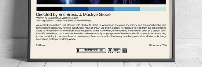 The Butterfly Effect  Eric Bress, J. Mackye Gruber Minimalist Movie Poster, Vintage Retro Art Print, Custom Poster, Wall Art Print 1010639043