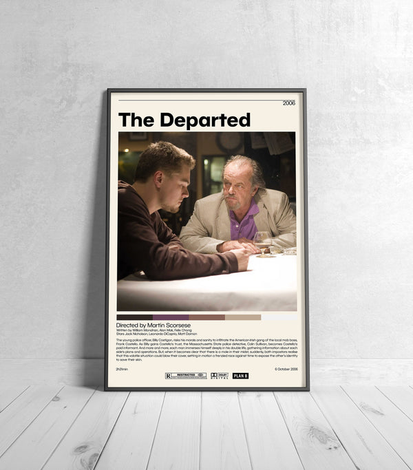 The Departed Movie Poster  Martin Scorsese, Minimalist Movie Poster, Vintage Retro Art Print, Custom Poster, Wall Art Print, Home Decor 1241118426