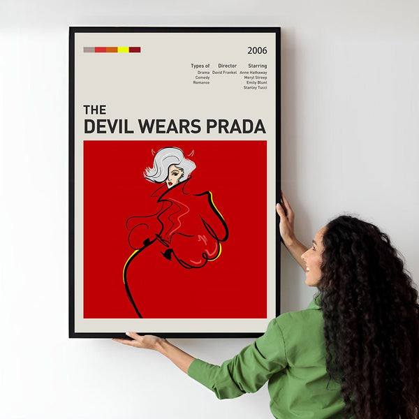 The Devil Wears Prada Movie Poster  Minimalist  Midcentury Poster  Wall Art Print  Retro Movie Poster 1735871716