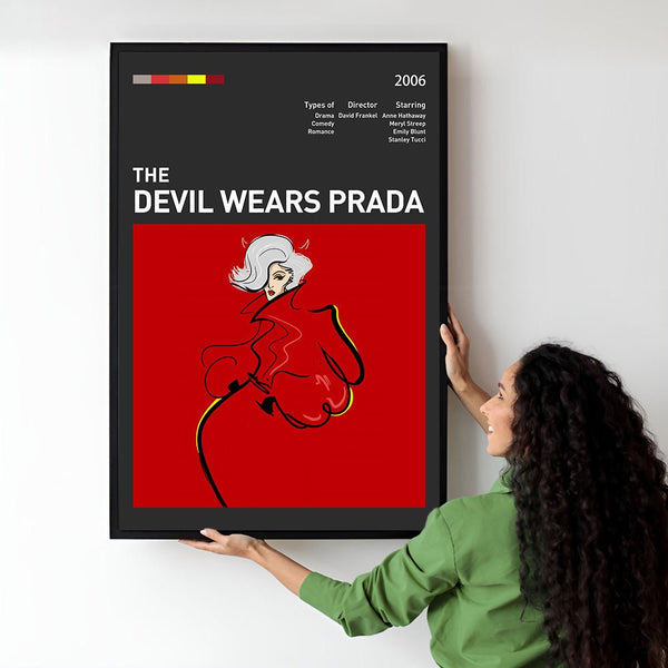 The Devil Wears Prada Movie Poster  Minimalist  Midcentury Poster  Wall Art Print  Retro Movie Poster 1735871716 - Copy