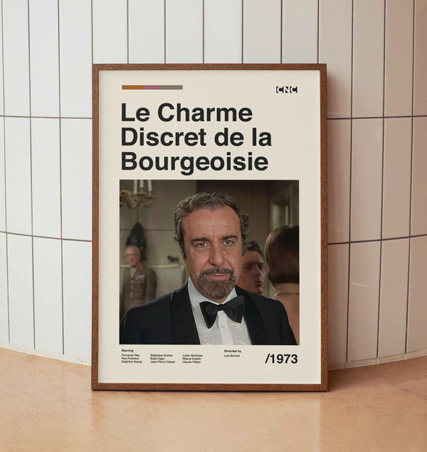 The Discreet Charm of the Bourgeoisie Vintage Movie Poster - Luis Buñuel - Minimalist Midcentury Wall Art Print 1704526559
