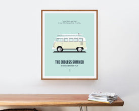 The Endless Summer - Minimalist Poster, Surf Movie Poster, Surf Print, Minimalist Print, Bruce Brown, VW Bus Poster, Long Board Surfing 622379747