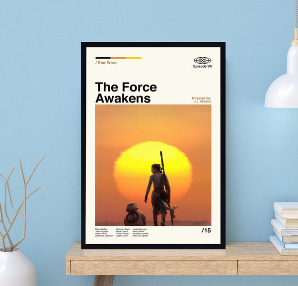The Force Awakens Poster, J J Abrams, Star Wars, Retro Movie Poster, Minimalist Art, Vintage Poster, Modern Art, Wall Decor, Home Decor 1736454117