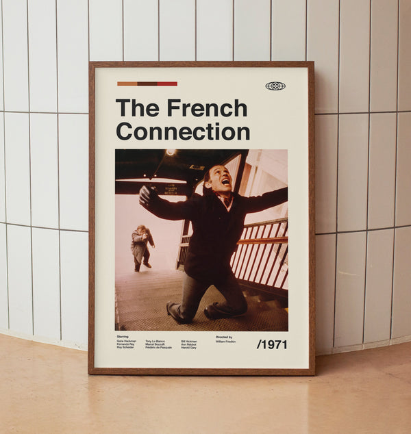 The French Connection Vintage Movie Poster - Gene Hackman - Minimalist Midcentury Wall Art Print 1549300113