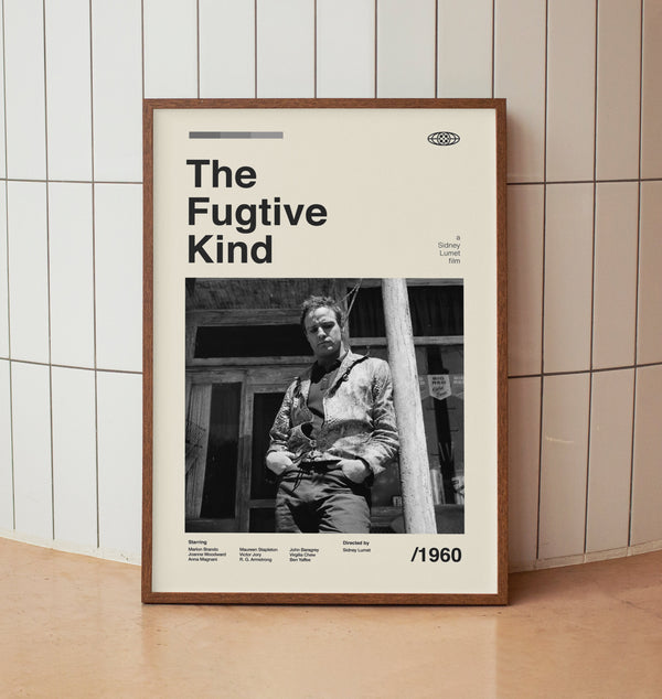 The Fugutive Kind Marlon Brando Vintage Movie Poster -  Minimalist Midcentury Wall Art Print 1592066095