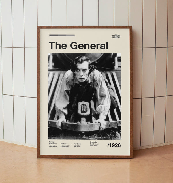 The General Wall Art Print - Buster Keaton Movie Poster - Retro Minimalist Midcentury Art 1454160961