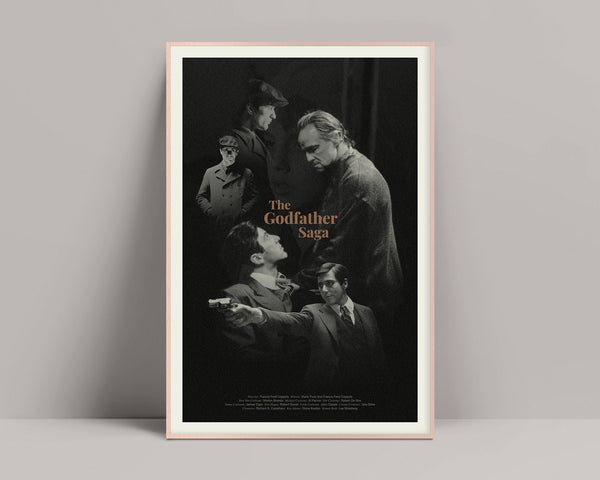 The Godfather Saga, Minimalist Poster, Marlon Brando, Al Pacino, Robert De Niro, Robert Duvall, Francis Ford Coppola, Mario Puzo 1170007706