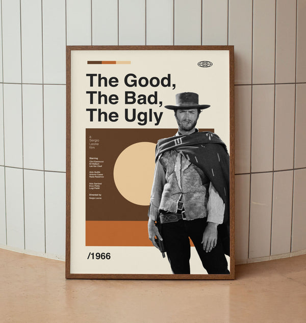 The Good The Bad The Ugly Wall Art Print - Clint Eastwood Film Poster - American Cinema - Midcentury Art 1417191587
