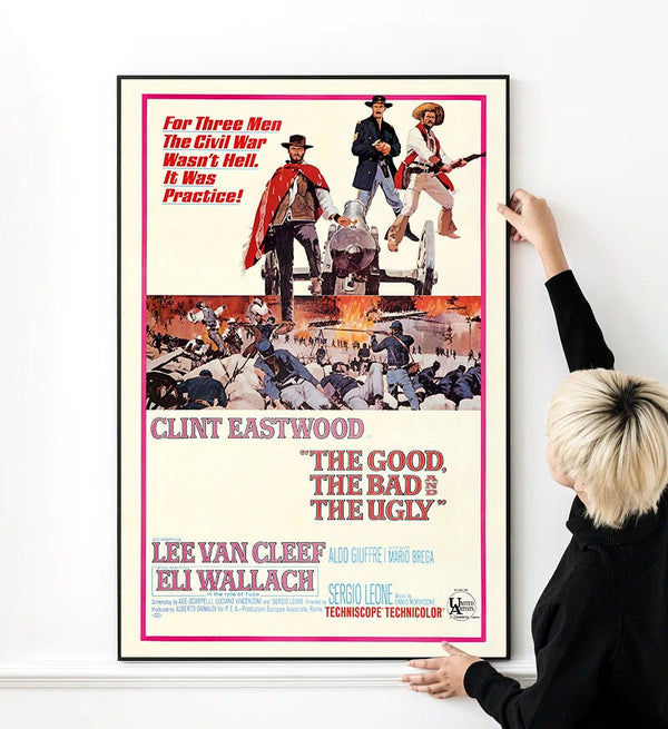 The Good, the Bad and the Ugly Clint Eastwood Classic Western Movie Artwork poster High Quality Wall Art Canvas Cloth 1622753640