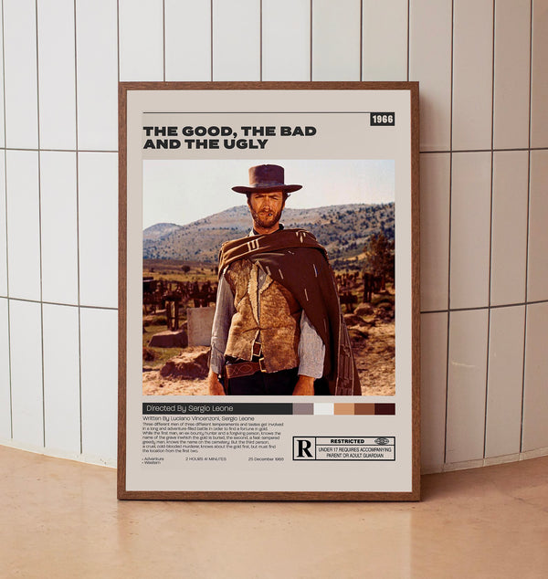 The Good, the Bad and the Ugly, Sergio Leone, Minimalist Movie Poster,Mid century modern