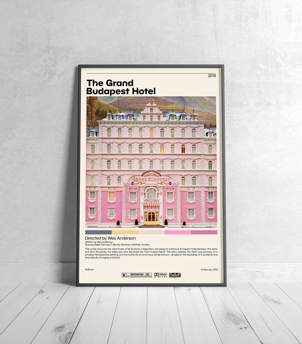 The Grand Budapest Hotel  Wes Anderson , Minimalist Movie Poster, Vintage Retro Art Print, Custom Poster, Wall Art Prin, Home Decor 992087770