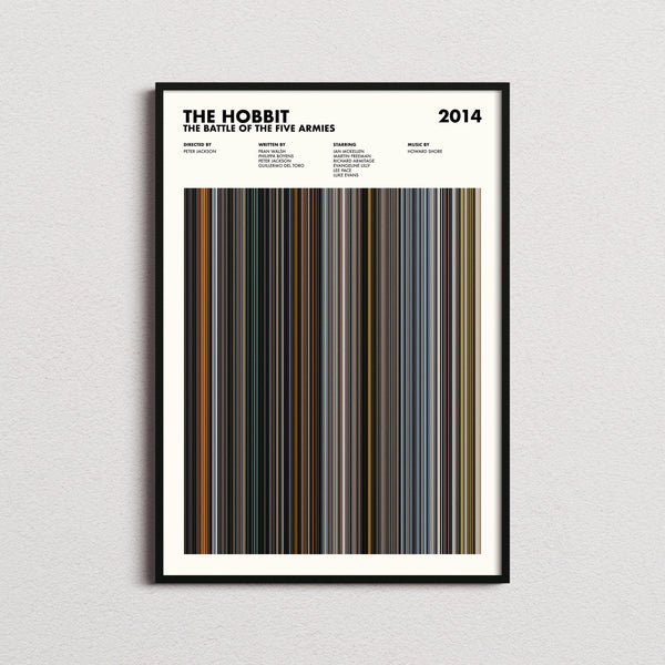 The Hobbit The Battle Of The Five Armies Movie Barcode Print, The Hobbit Print, The Hobbit Poster, The Hobbit Wall Art, The Hobbit Art Print 1617488966