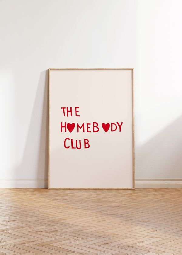 The Homebody Club Print Minimalist Heart Poster Trendy Living Room Decor Cute Quote Art Aesthetic Apartment Wall Art  Wall Art 1498039733