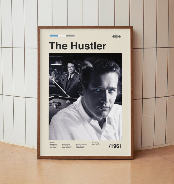 The Hustler Movie Poster - Paul Newman - Vintage Minimalist Midcentury Wall Art Print 1474745992
