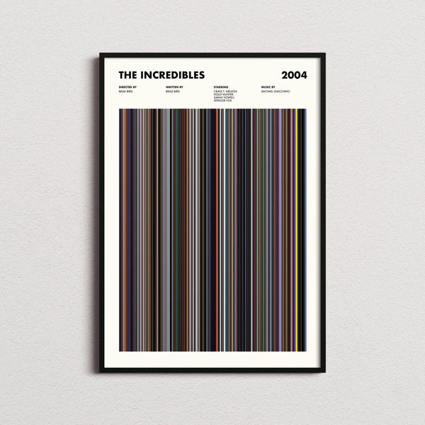 The Incredibles Movie Barcode Print, The Incredibles Print, The Incredibles Poster, The Incredibles Wall Art, The Incredibles Art Print 1631660895