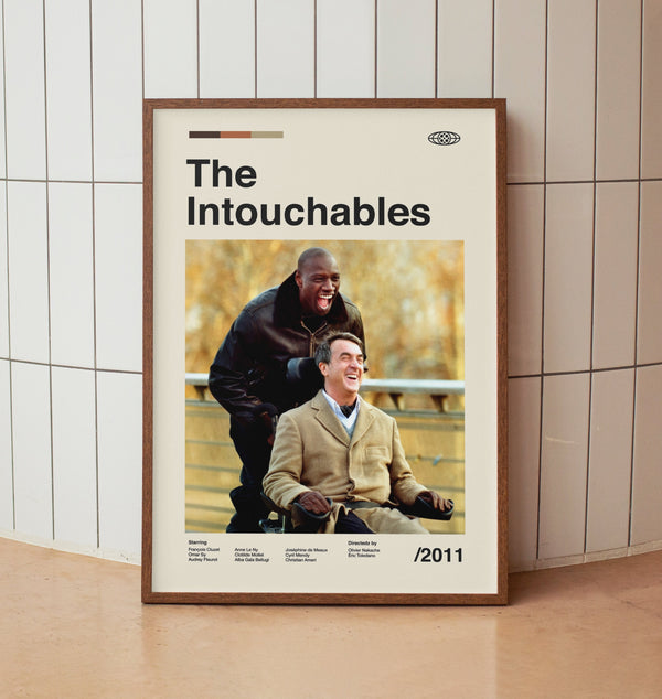 The Intouchables Wall Art Print -  François Cluzet Omar Sy Film Poster - Midcentury Modern Movie Art 1433844581