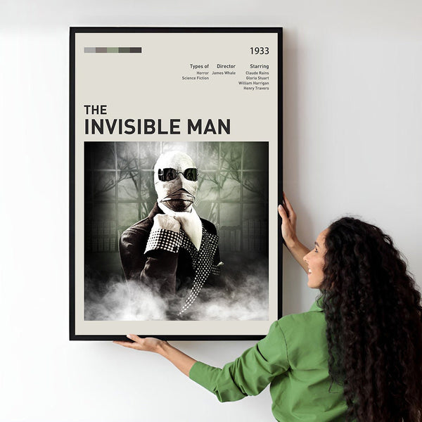 The Invisible Man Movie Poster  Minimalist  Midcentury Poster  Wall Art Print  Retro Movie Poster 1733512194