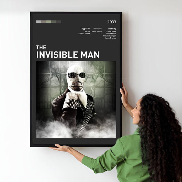 The Invisible Man Movie Poster  Minimalist  Midcentury Poster  Wall Art Print  Retro Movie Poster 1733512194 - Copy