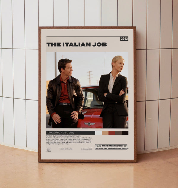 The Italian Job Poster, F. Gary Gray, Minimalist Movie Poster, Vintage Retro Art Print