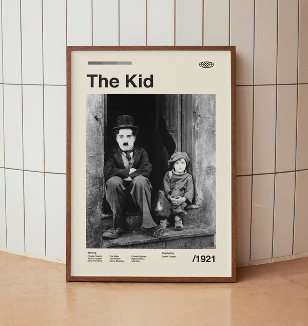 The Kid 1921 Vintage Movie Poster - Charlie Chaplin - Minimalist Midcentury Wall Art Print