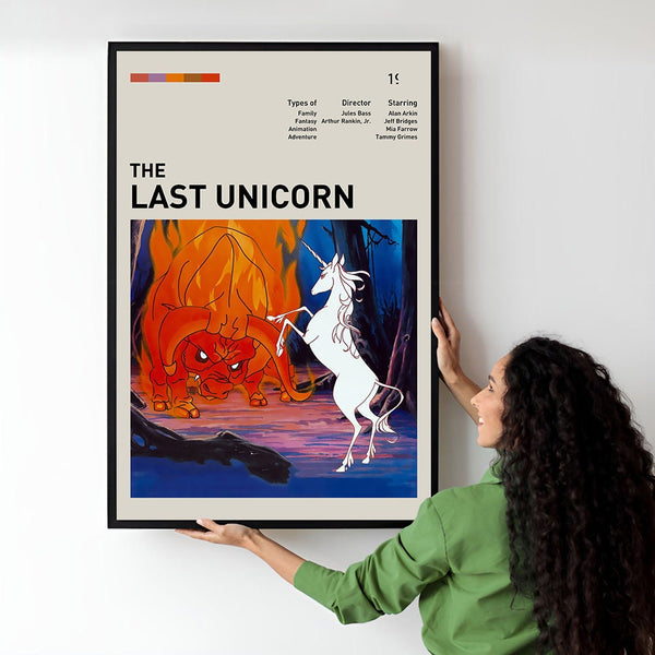 The Last Unicoorn Movie Poster  Minimalist  Midcentury Poster  Wall Art Print  Retro Movie Poster 1735353166 - Copy