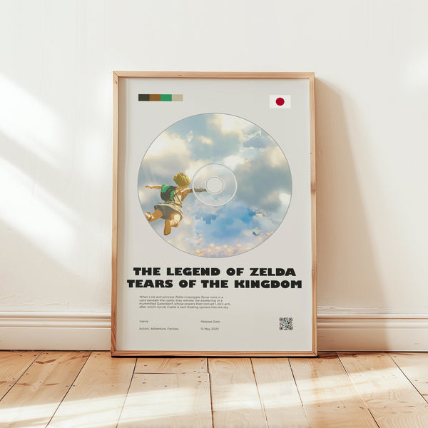 The Legend of Zelda Poster, Tears of the Kingdom Wall Art, Minimalist Wall Decor, Digital Download, Gaming Room Print, Gift for Zelda Fans 1749616897