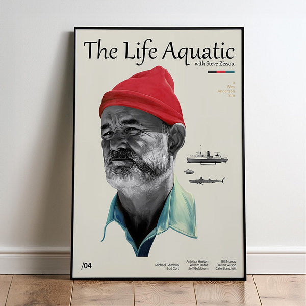 The Life Aquatic with Steve Zissou Movie Poster  Minimalist  Midcentury Poster  Wall Art Print  Retro Movie Poster 1733279155