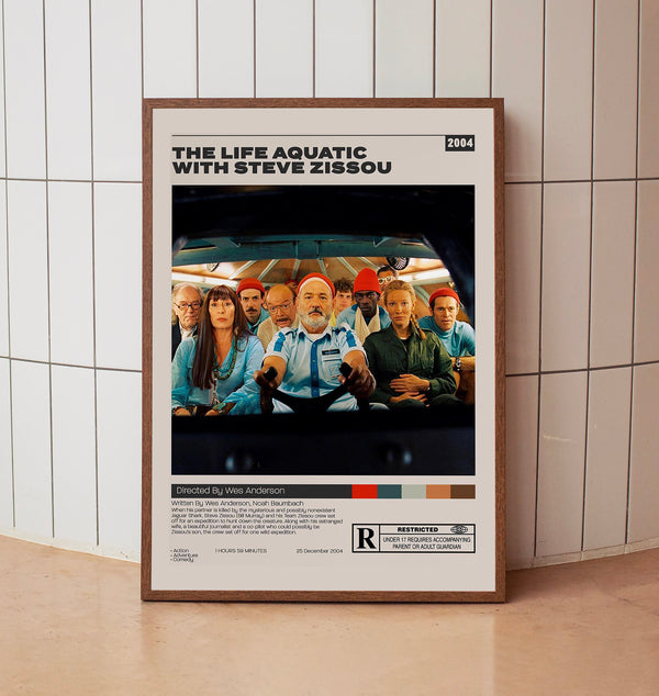The Life Aquatic with Steve Zissou, Wes Anderson, Minimalist Movie Poster