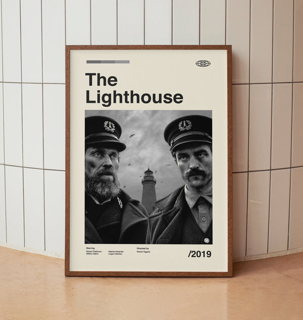 The Lighthouse Movie Poster - William Dafoe Robert Pattinson - Minimalist Midcentury Wall Art Print