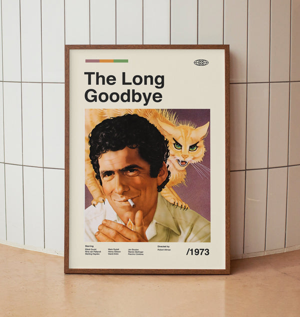 The Long Goodbye Vintage Minimalist Movie Poster - Film Noir Detective -  Midcentury Wall Art Print
