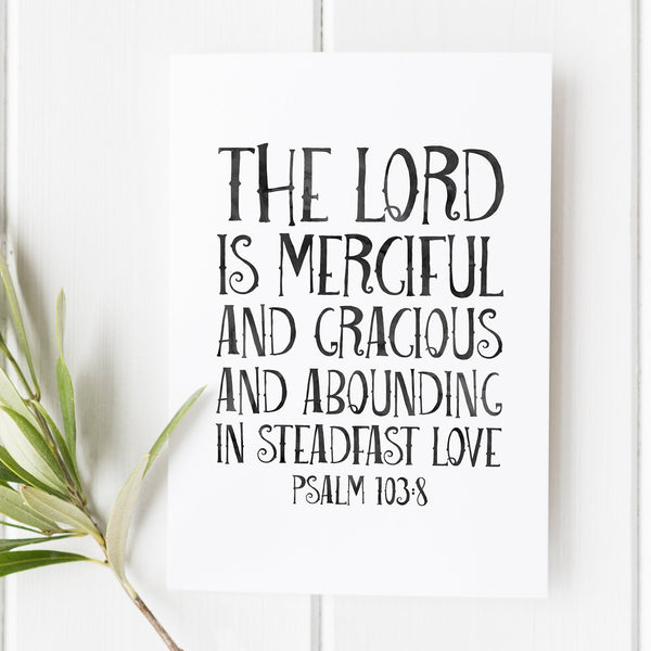 The Lord is merciful - Psalm 1038 - Bible Verse - Encouragement - Bible Verse Wall Art - Christian Gifts - Gifts for Her 1680120641