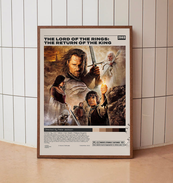 The Lord of the Rings The Return of the King, Peter Jackson, Minimalist Movie Poster, Vintage Retro Art