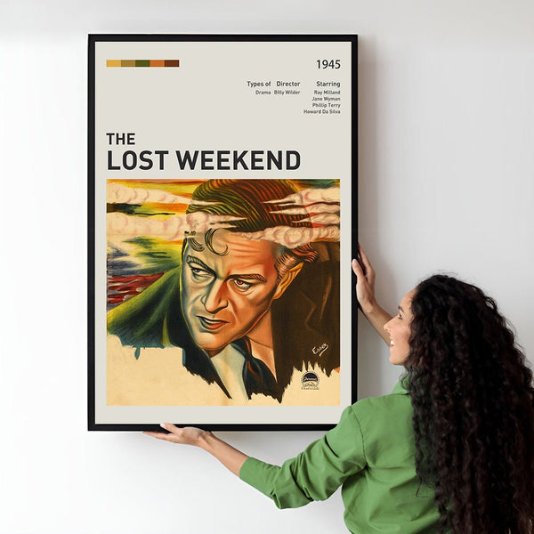 The Lost Weekend Movie Poster  Minimalist  Midcentury Poster  Wall Art Print  Retro Movie Poster 1735863216 - Copy