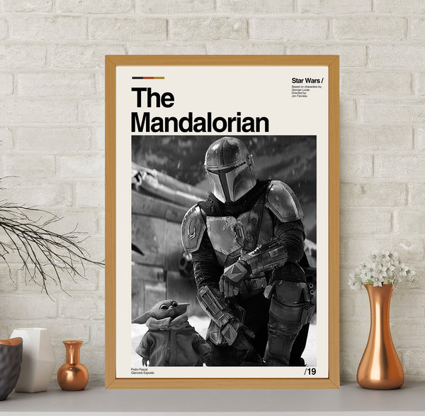 The Mandalorian Poster, Star Wars Poster, Movie Poster, Vintage Poster, Retro Poster, Minimalist Art, Midcentury Art, Wall Decor, Home Decor