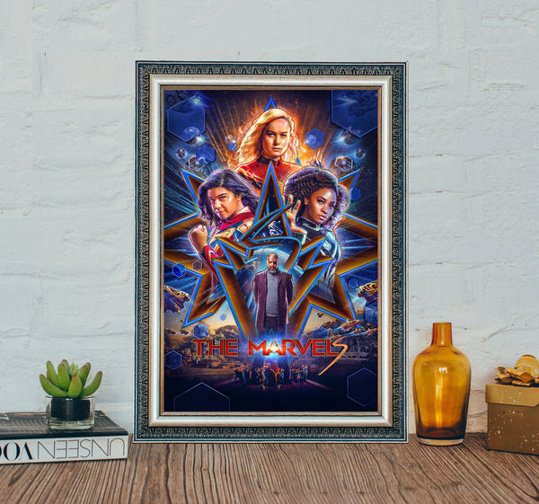 The Marvels (2023) Movie Poster, The Marvels Vintage Movie Poster, Classic Canvas Cloth Poster 1596451153