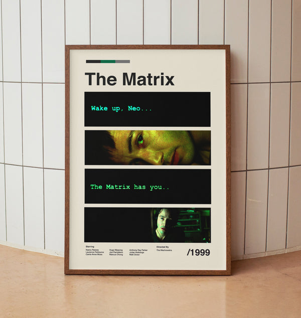 The Matrix Wall Art Print - Keanu Reeves Movie Poster - Retro Minimalist Midcentury Art 1454211887